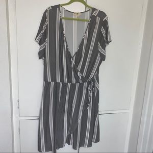 Striped wrap dress